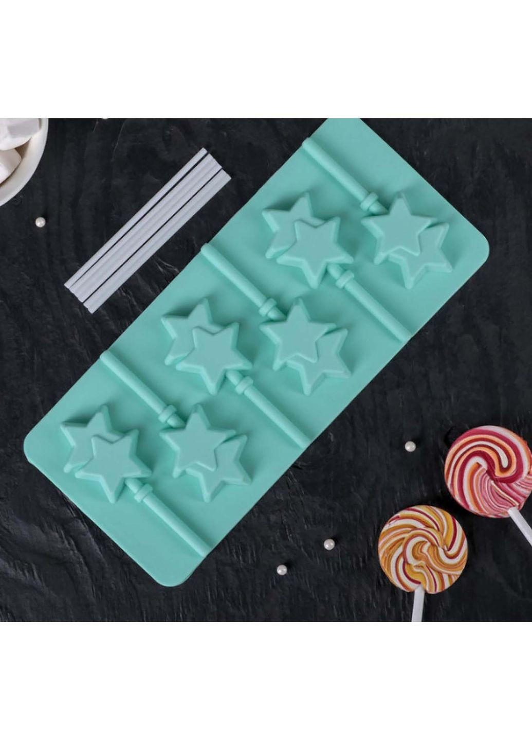 Силиконовая форма для леденцов и конфет на палочке "Звезда" Kitchen Master (339042276)