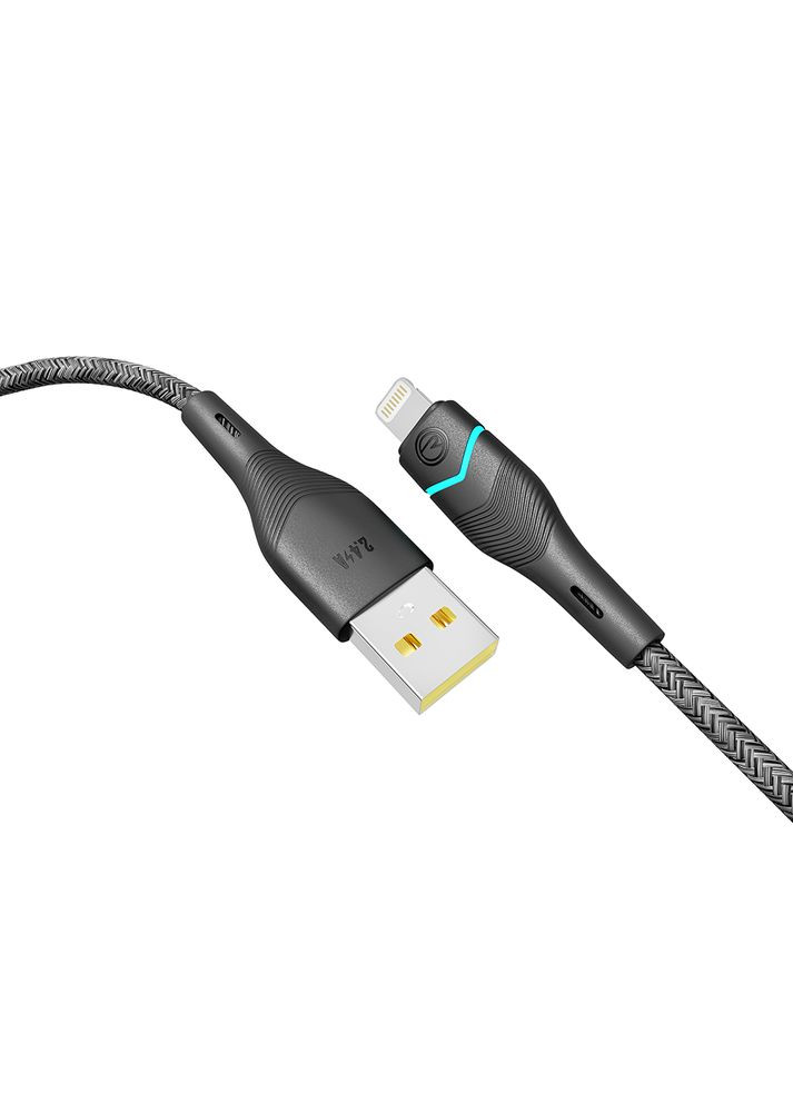 Кабель USB RC-RL15 RGB Light Lightning 12W 1.2m Чорний No Brand (317631505)