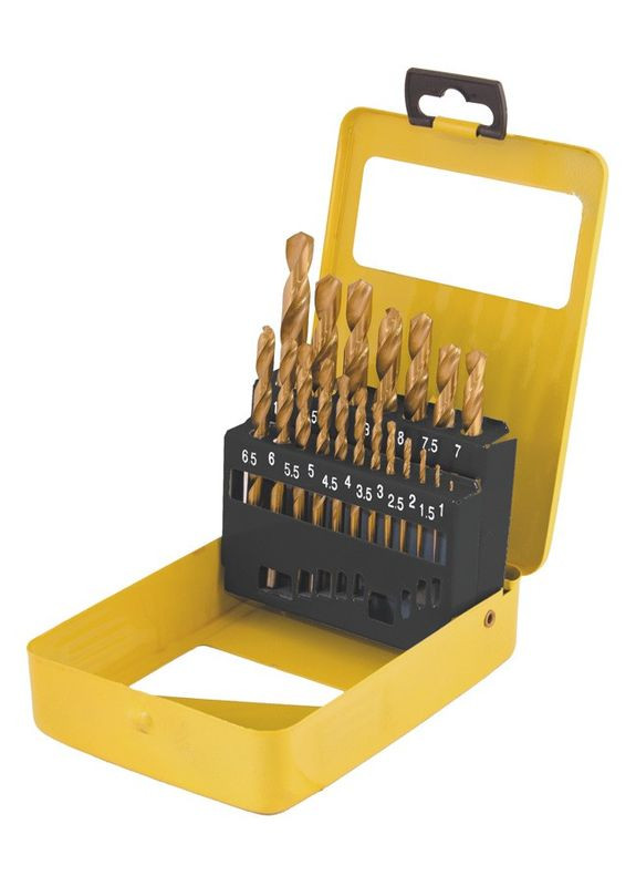 Набор сверл для металла 19 шт HSS 1 - 10 мм metal box ТИТАН (11-0319) Mastertool (340910792)