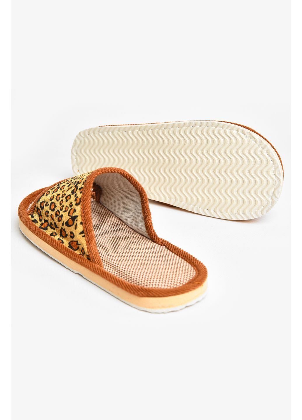 Коричневые тапочки домашние женские коричневого цвета Let's Shop