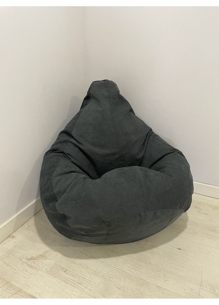 Кресло-мешок груша, L-120х90 Велюр GREAT Graphite SkyPuff (361256828)