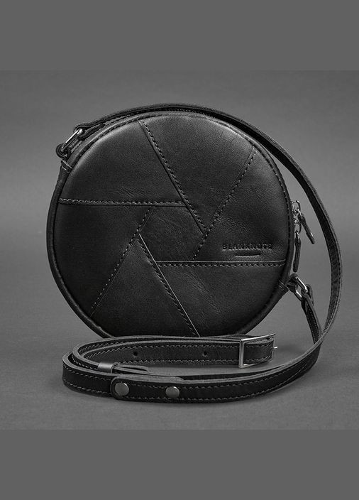 Шкіряна кругла жіноча сумка Бон-Бон Krast чорна (A-026598) BlankNote кросс-боди (327874188)