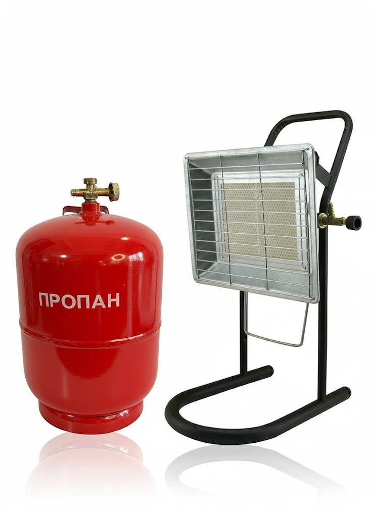 Комплект Газовый обогреватель Kamp Soba 3.5 кВт NG-310-P на ножке с Балоном 12 л Nurgaz (365727460)