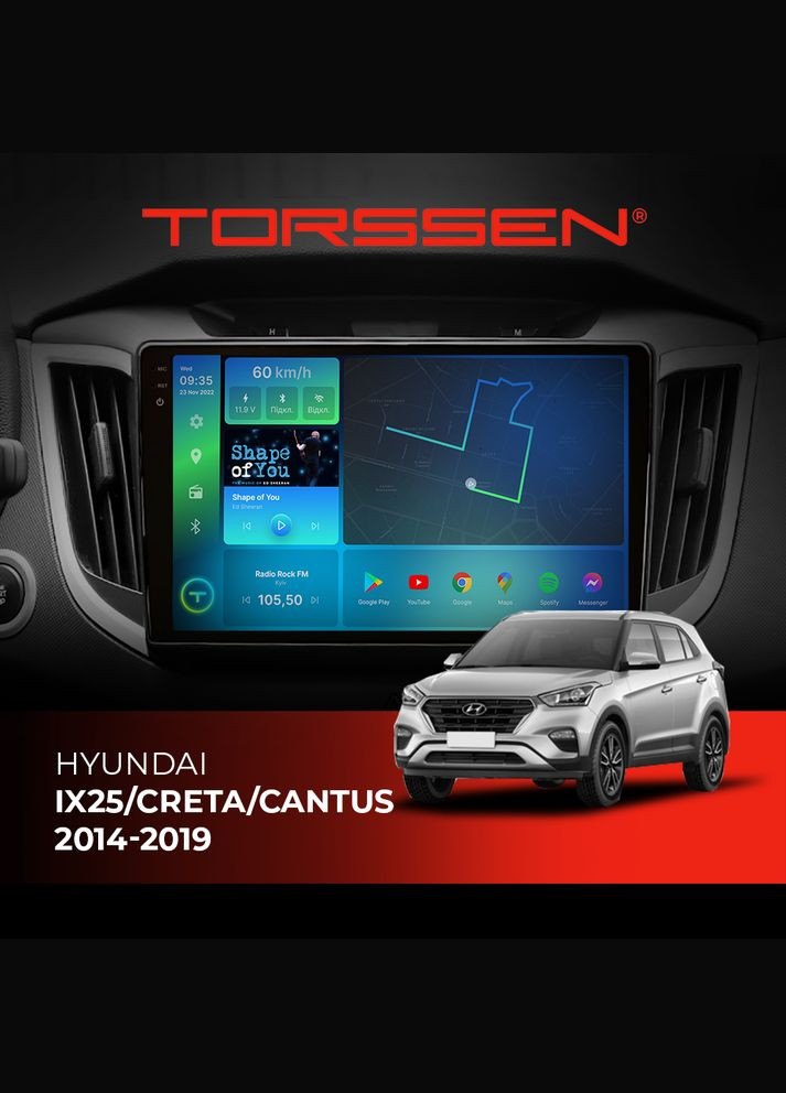 Штатная магнитола 2K Hyundai IX25/Creta/Cantus 1419 FL9 4+64Gb 4G Carplay DSP Torssen (307087199)