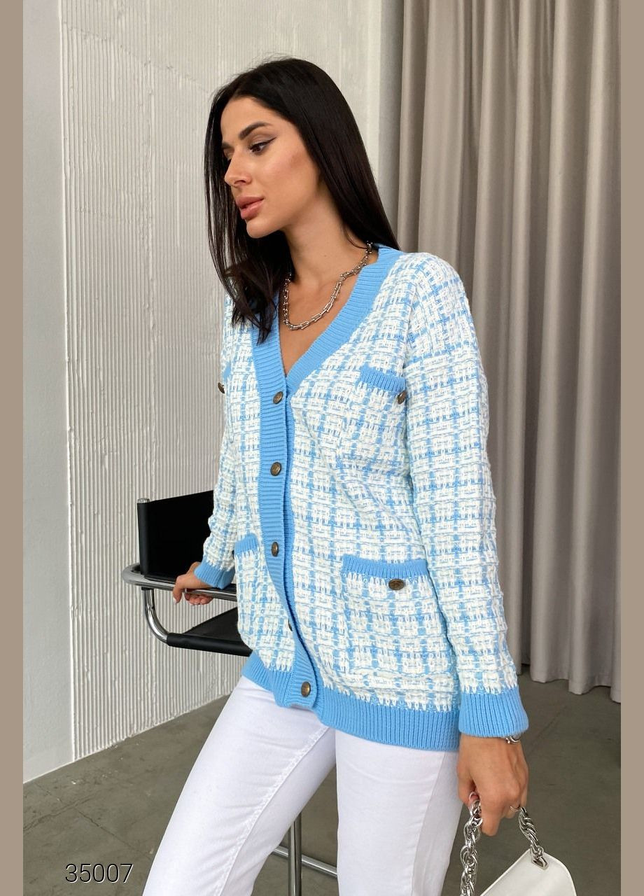 Голубой демисезонный кардиган Liton