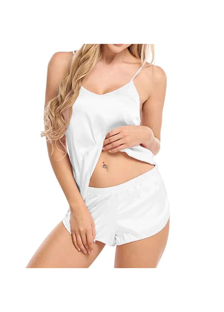 Біла атласна піжама жіноча. жіноча піжама з блискучого стрейчевого атласу. China