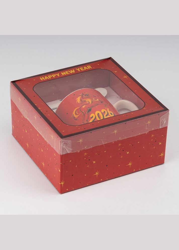 Чашка с ложкой новогодняя Год Коноди 200 мл 8 см 19250-003 No Brand (346152430)