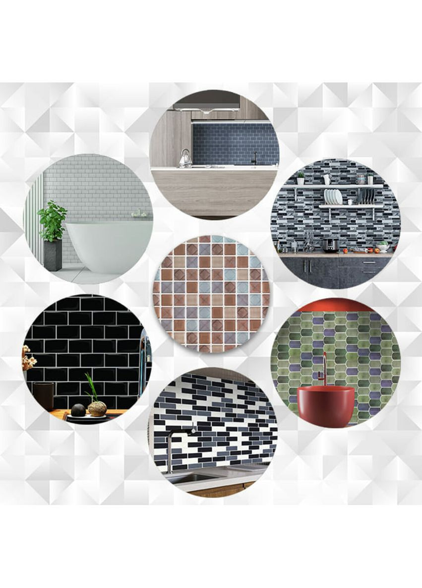 Самоклеюча поліуретанова плитка 235х235х1мм (D) StickerWall-SW-00001939 Мозаїка Sticker Wall (369166085)