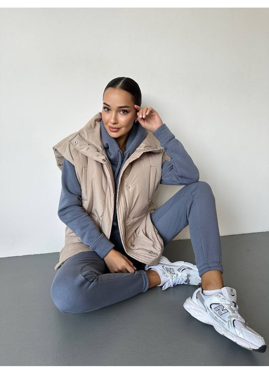 Жилетка оверсайз плащівка Канада,синтепон 200,без капюшона,комір високий Україна (360652984)