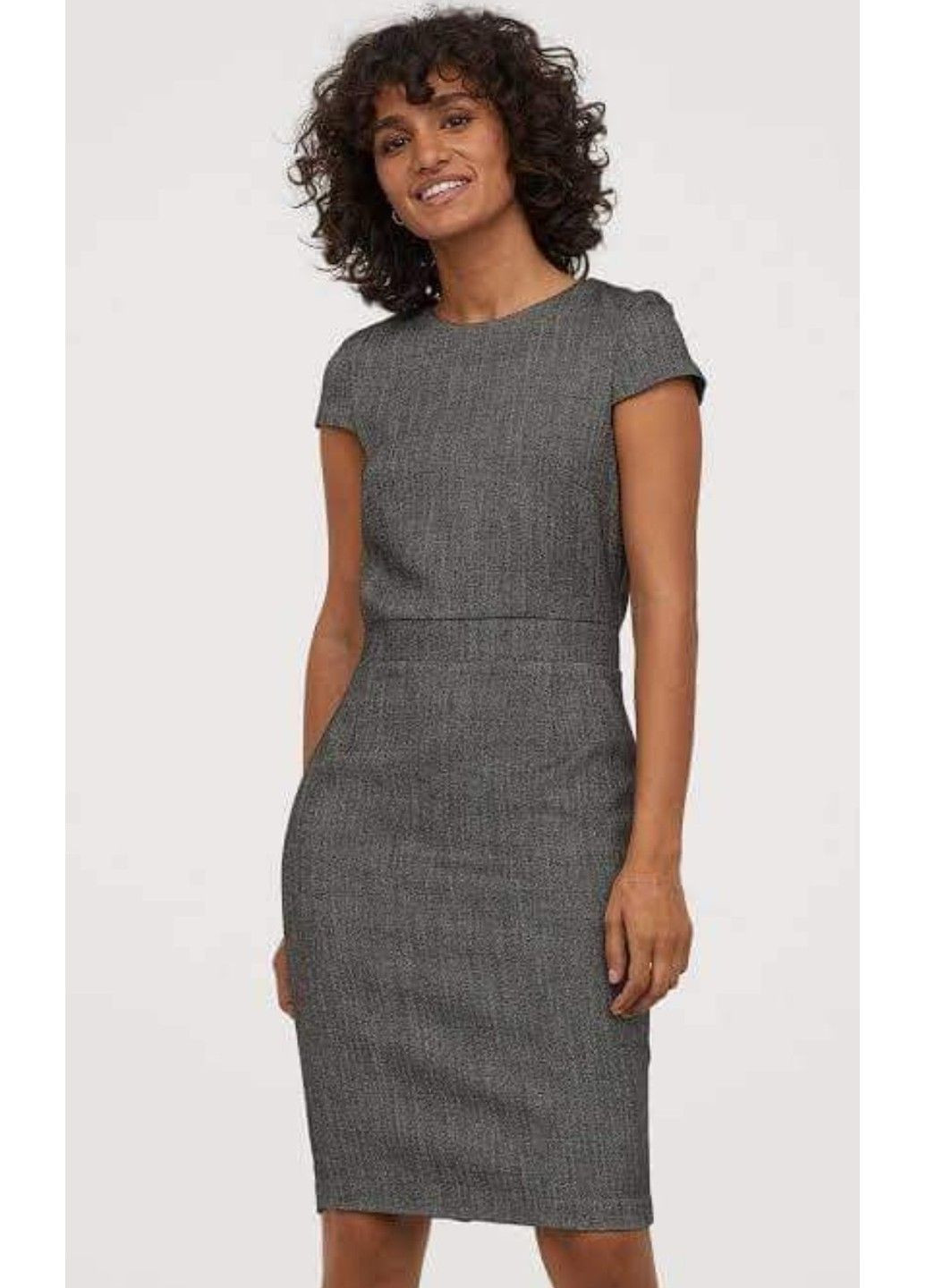 Сіра ділова жіноча сукня футляр н&м (56683) xs сіра H&M