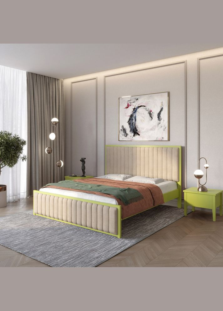 Двуспальная деревянная кровать Вена (S3050G70Y)/Аляска 23 (Бежевый) 140х200 см (MBG-11028) Mebigrand (368282971)