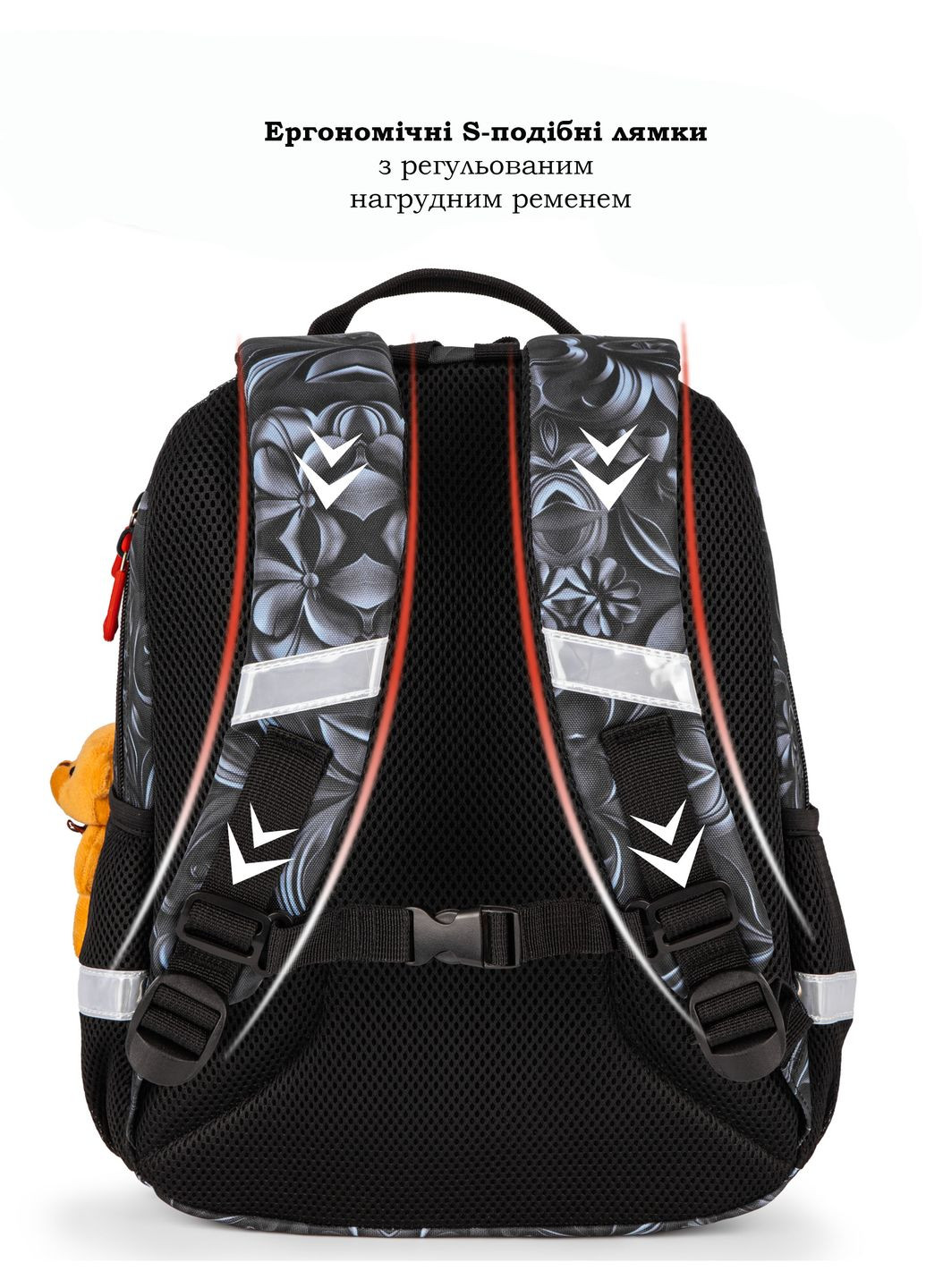 Ортопедичний рюкзак 3 в 1 з пеналом та мішком для дівчинки для початкової школи (Full 160-11) School Standard (328904577)