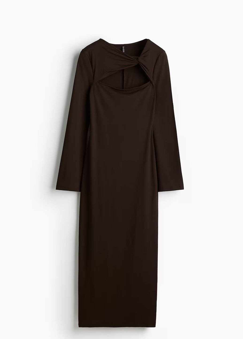 Темно-коричневое праздничный платье H&M однотонное