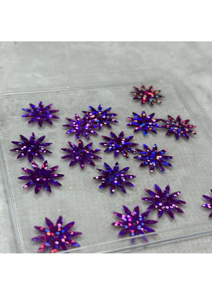 Ø18мм Поет цветочек ромашка 5г - фиолетовый голограмма Plus-plus (353393186)