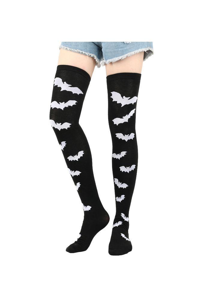 Панчохи для Хелловін Кажани one size чорно-білий Jannet Панчохи (362961512)