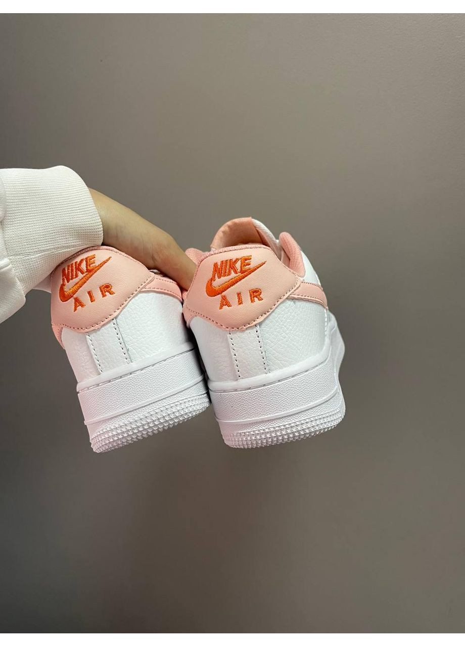Білі Осінні кросівки чоловічі nike air force 1 mini swoosh peach найк аір форс 1 преміум No Brand