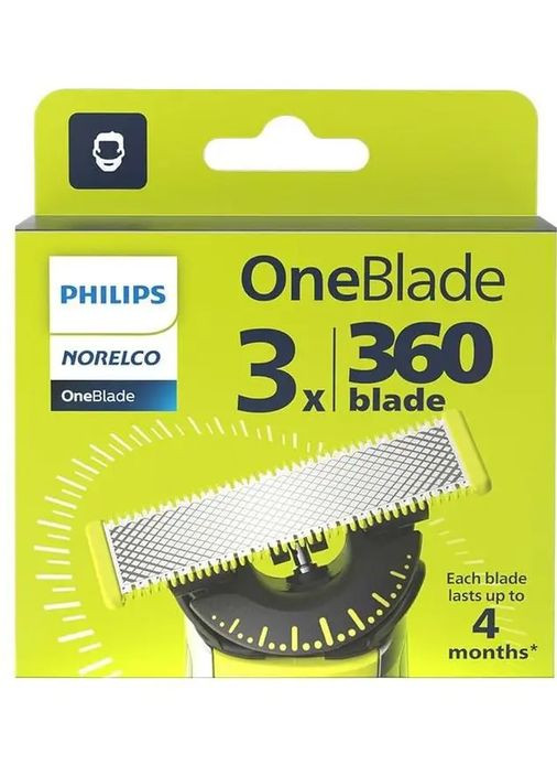 Сменные лезвия OneBlade 360 QP430/50 QP430/80 (3 шт) – насадки для триммера Philips (367086628)