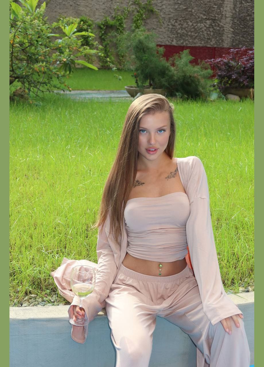 Жіноча трійка з кардиганом і штанами палаццо No Brand С824/825-1630/1 (341677040)