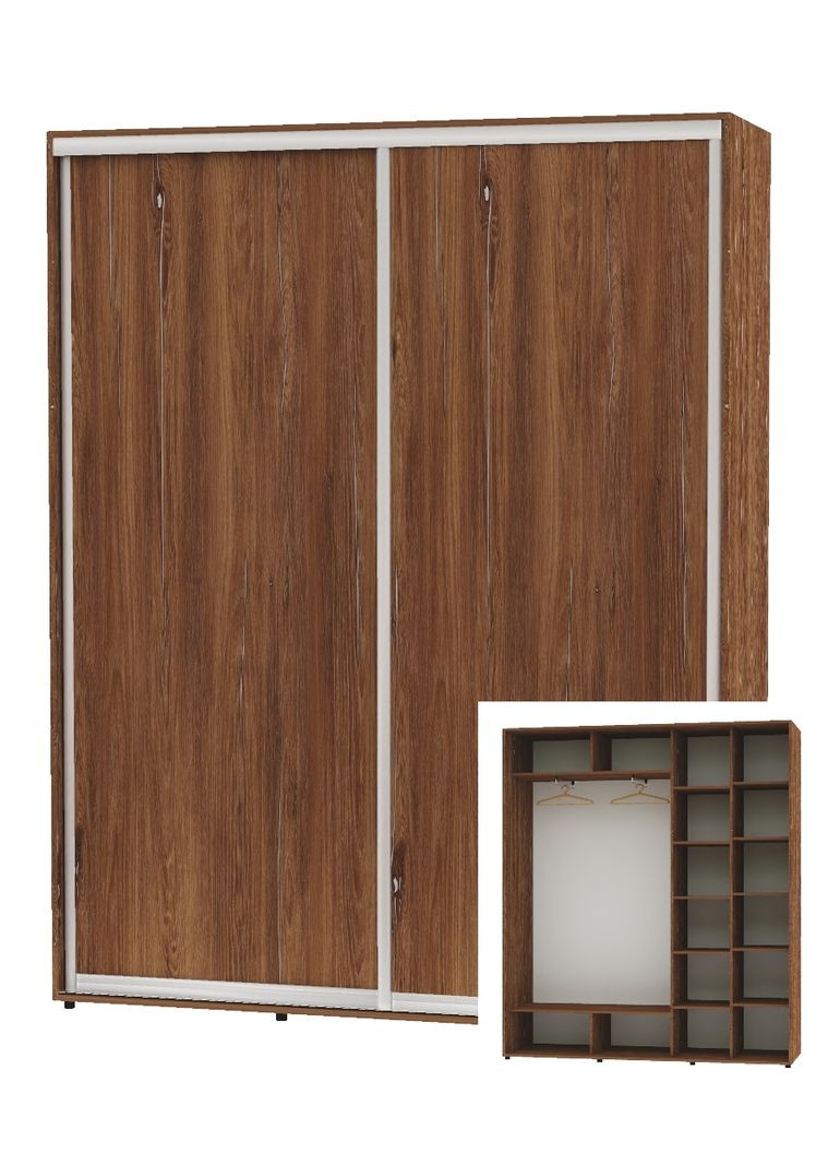 Шкаф-купе двухдверный 200*45*230 Дуб винтаж 2 двери ДСП Алекса (360475103)