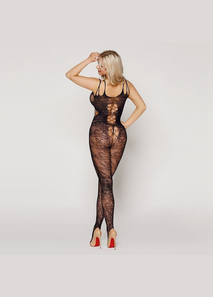 Комбінований демісезонний ажурний бодістокінг з вирізами клео, /m JSY