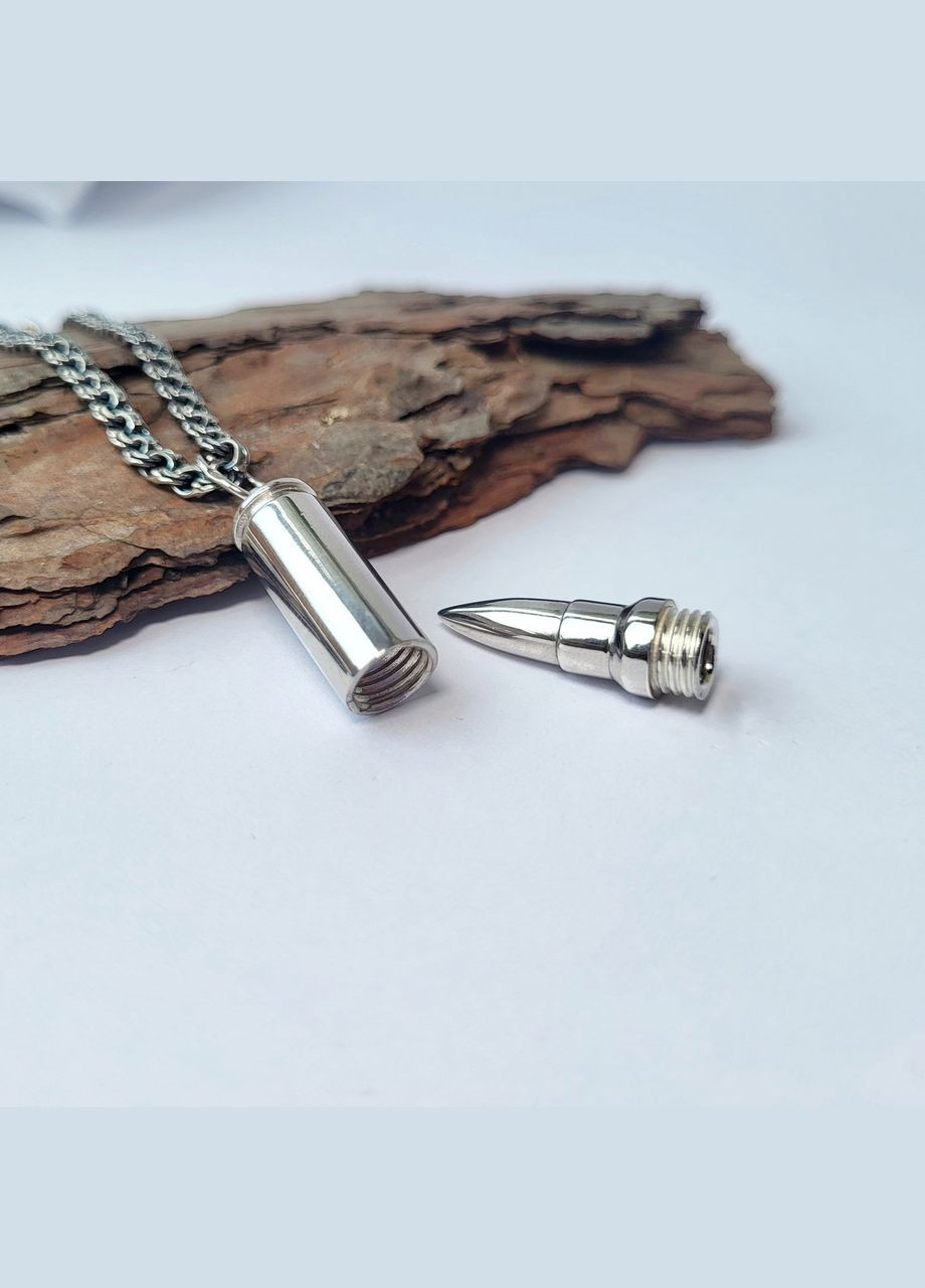 Серебряная подвеска кулон без камней Гильза Патрон серебро 925 пробы Родированное 74603 7.40г No Brand (306742114)