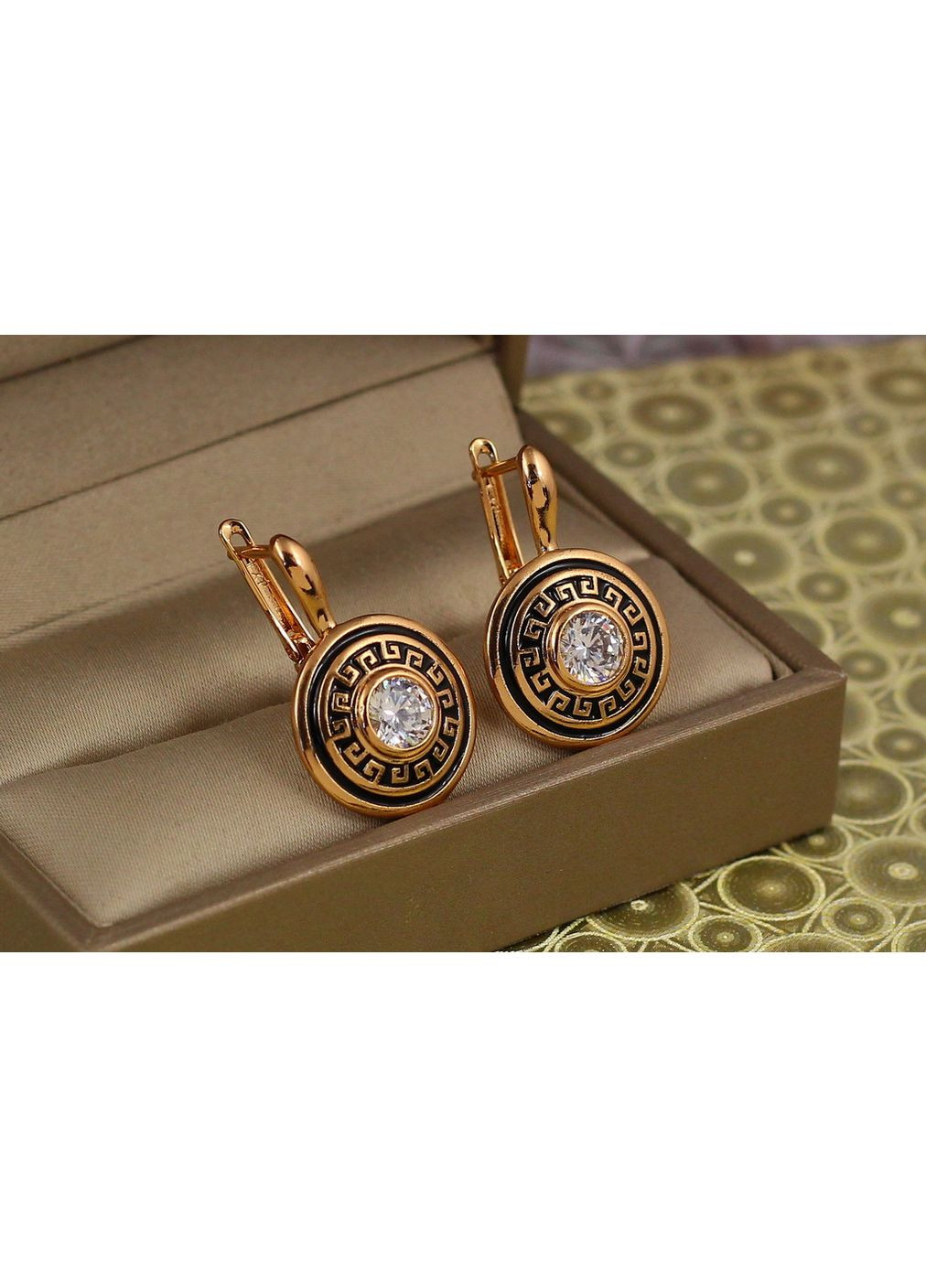 Серьги солнце версач с чернением 2,1 см золотистые love-shopping Xuping Jewelry (354655721)