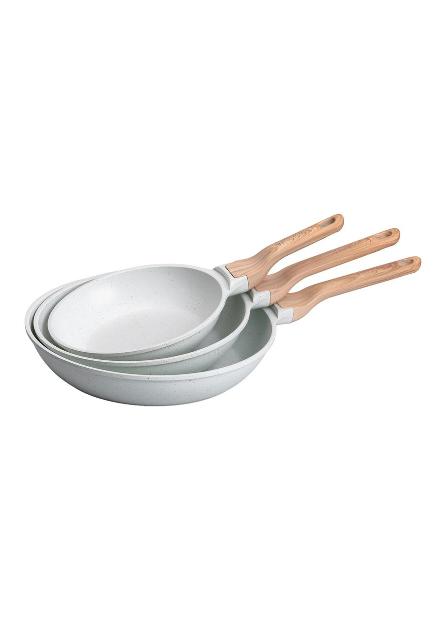 Набор алюминиевых сковородок с толстым дном из 3 предметов MGC белый. Jooki (358706147)