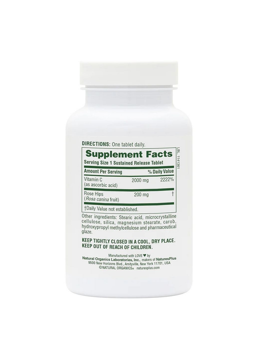 Вітаміни та мінерали Ultra-C 2000 Sustained Release, 60 таблеток Natures Plus (294930131)
