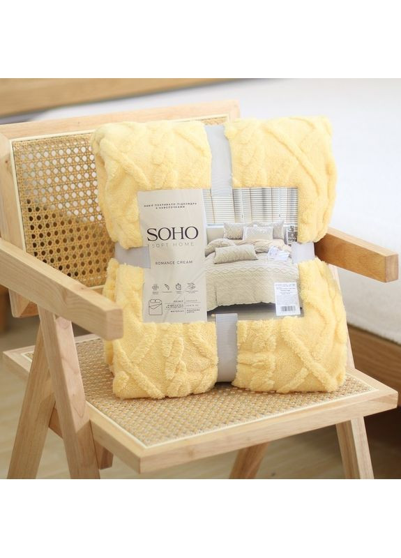 Комплект покрывало 200х220 см + 2 наволочки 50х70 см. Romance Cream Soho (362671532)