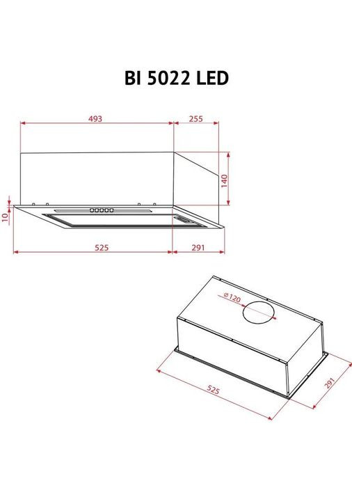 Витяжка BI 5022 I LED PERFELLI (306744278)
