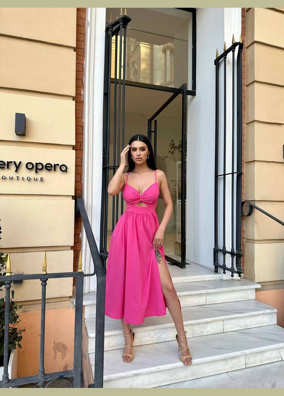 Малиновое деловое, повседневный, кэжуал, вечернее женское платье FINO Mode