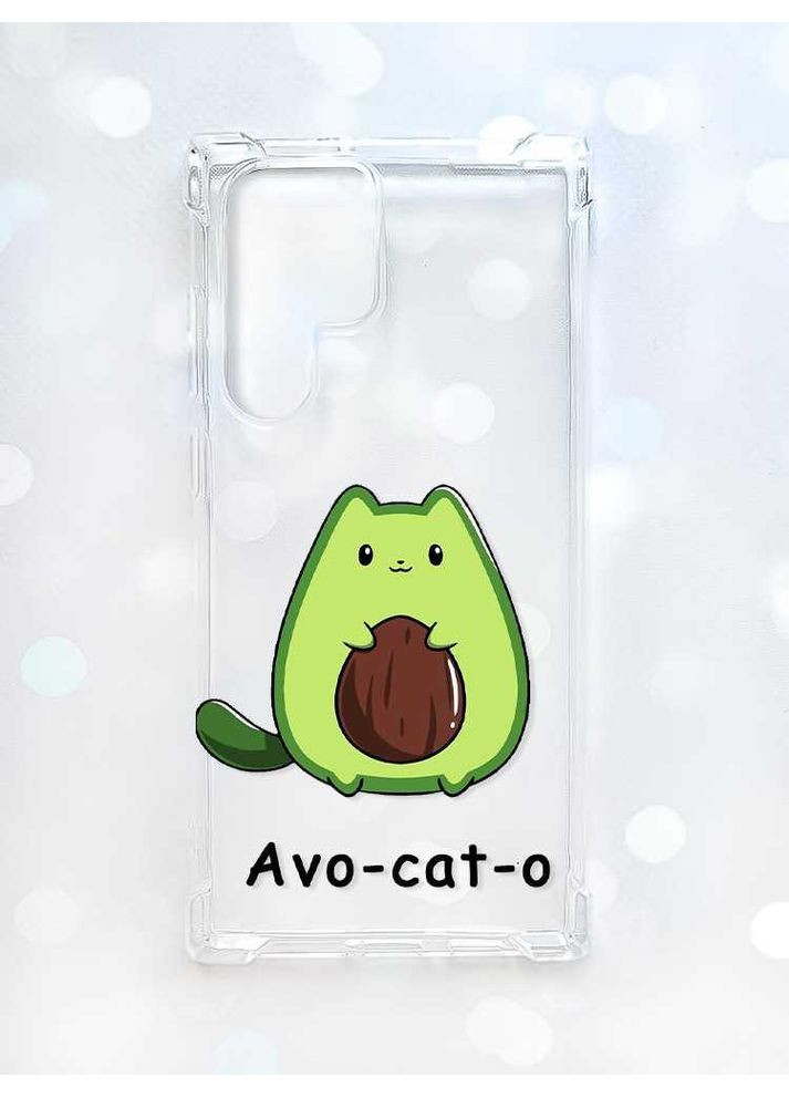 Чехол с утолщёнными углами на Samsung Galaxy S22 Ultra:: Котик Авокадо (принт 306) CASE CONTROL (360697493)