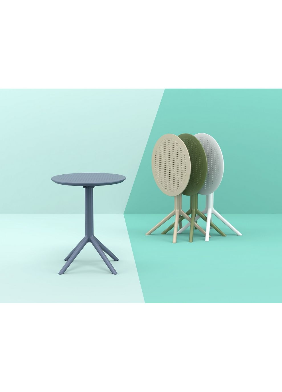 Стіл садовий круглий Sky Folding Table 60 Темно-сірий Siesta (372178379)