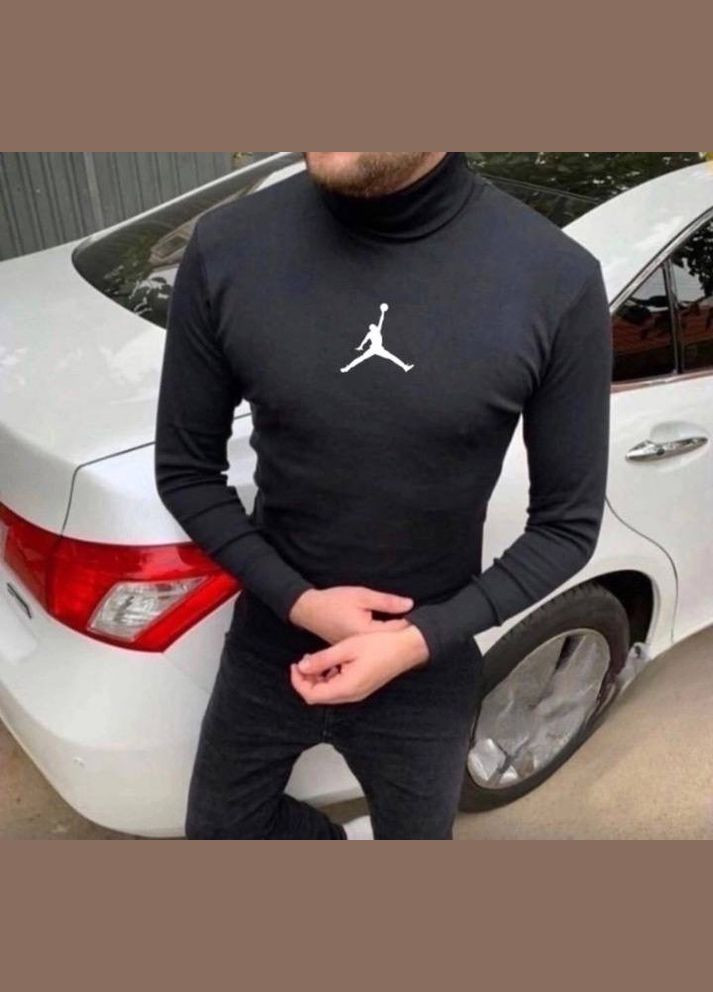 Черный гольф мужской на флисе No Brand