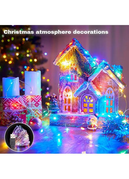 Гірлянда багатокольорова мідна дротова LED XQ51164 USB 5 м No Brand (372129105)