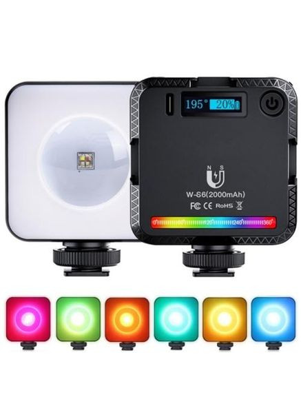 Відеосвітло W-S6 атмосферне RGB Ambiance Light 6W Лампа-проектор захід сонця для фото та відео Накамерне світло Veron (326789724)