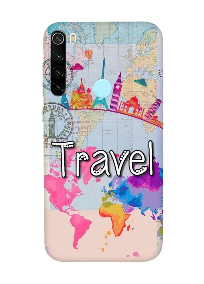Матовий чохол з червоними боками на Xiaomi Redmi Note 8T:: Подорож. Travel (принт 321) Creative (360659181)