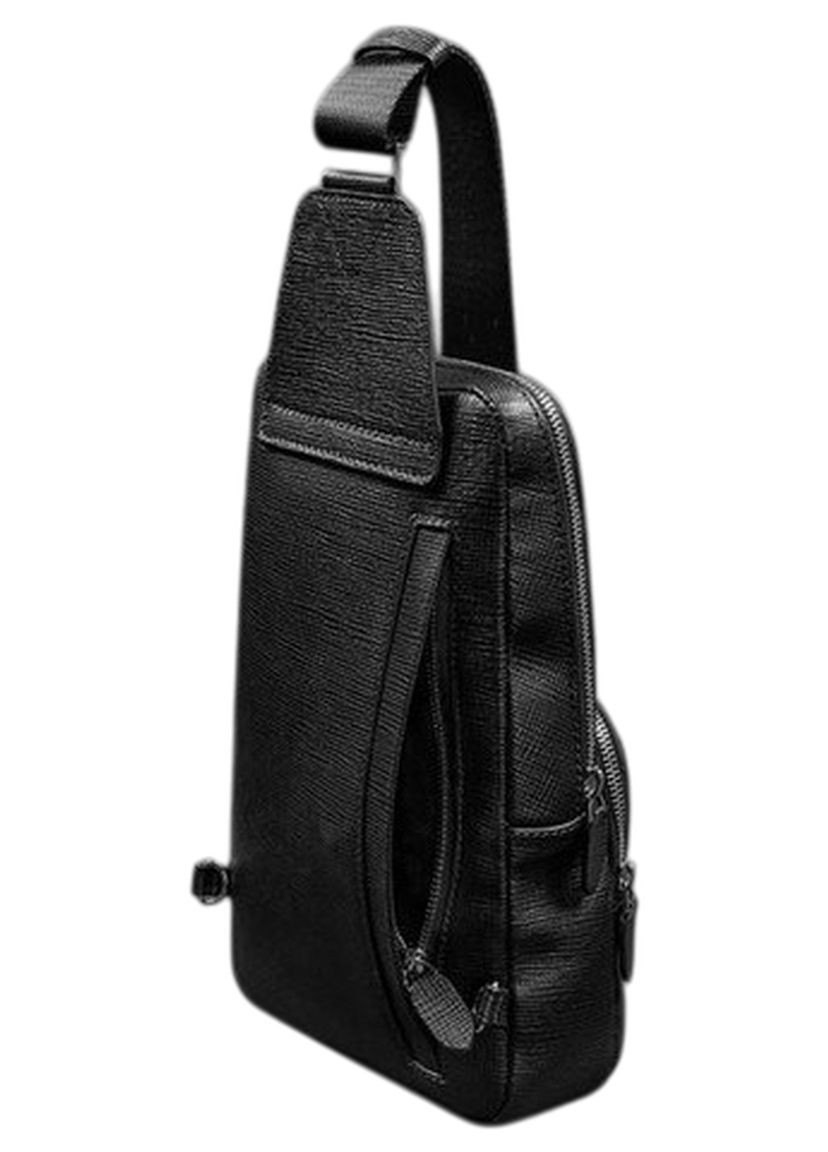 Сумка слинг через плечо мужская кожаная для телефона и для документов средняя Черный 38999 BlankNote (361660302)