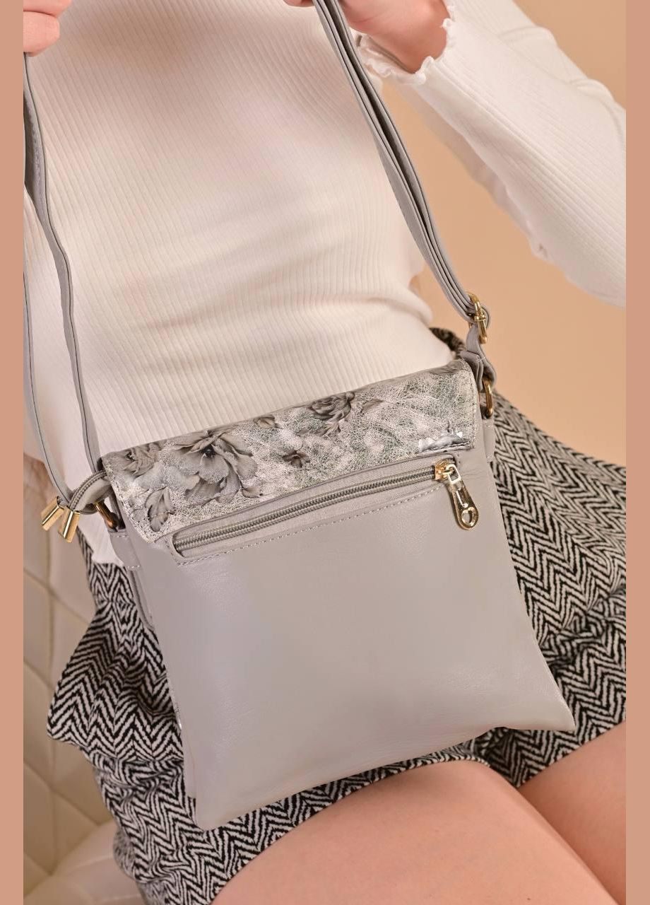 жіноча сірого кольору з квітковим принтом No Brand Сумка клатч (338794062)