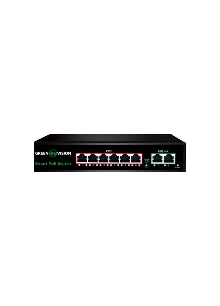 Комутатор мережевий POE GV-020-D-6G+2PG GreenVision (372817381)