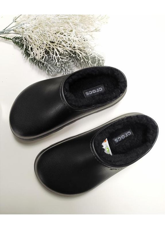 Черные женские кроксы утепленные dylan clog black Crocs