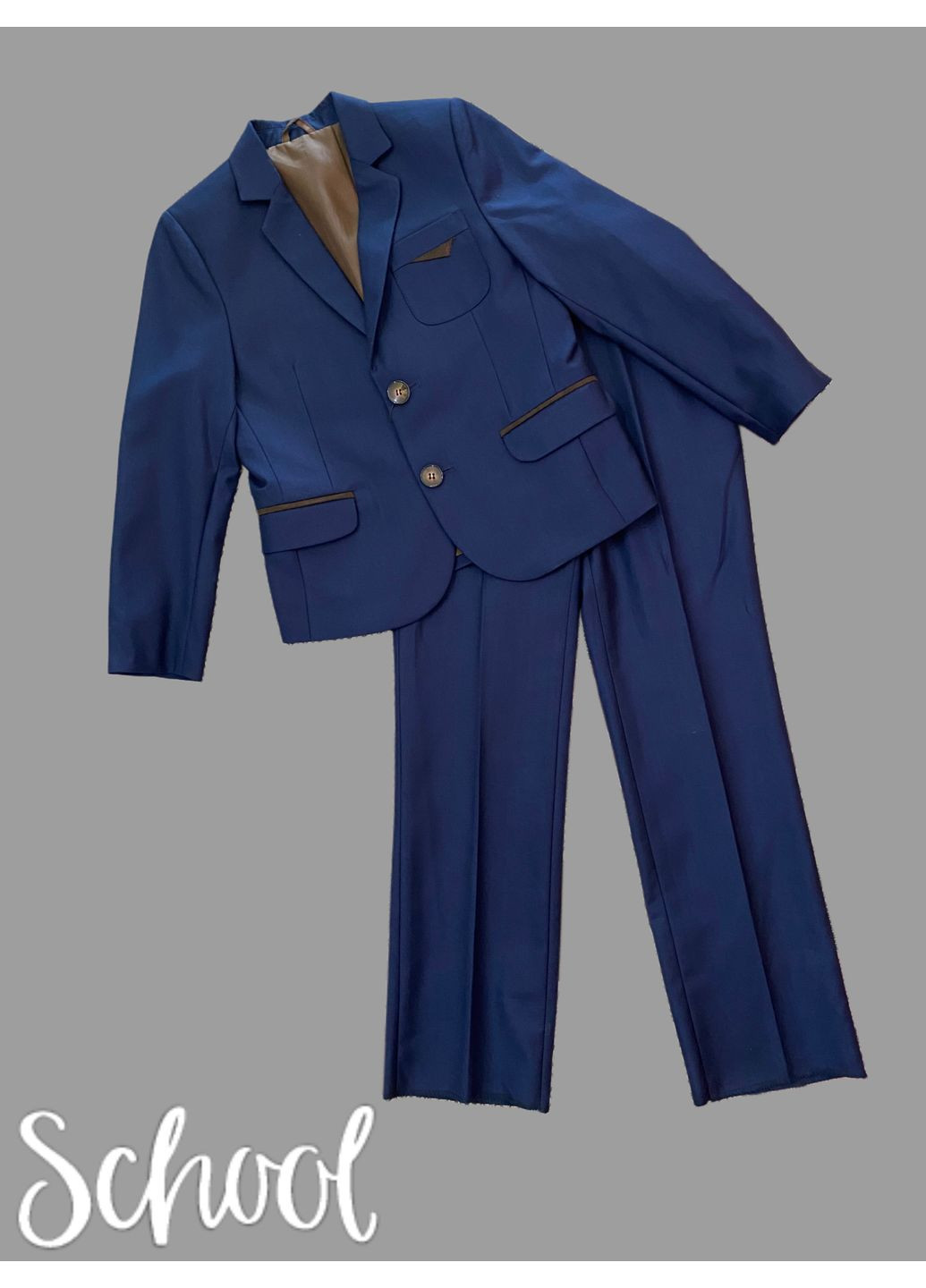 Костюм школьный синий для мальчика пиджак брюки No Brand (354827681)