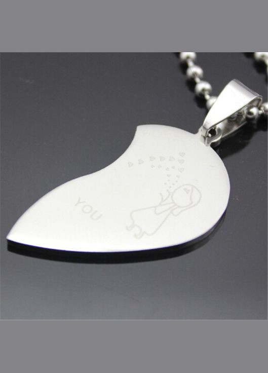 Парные кулоны в форме сердечка для влюбленных I Love You как подарок второй половинке No Brand (323652814)