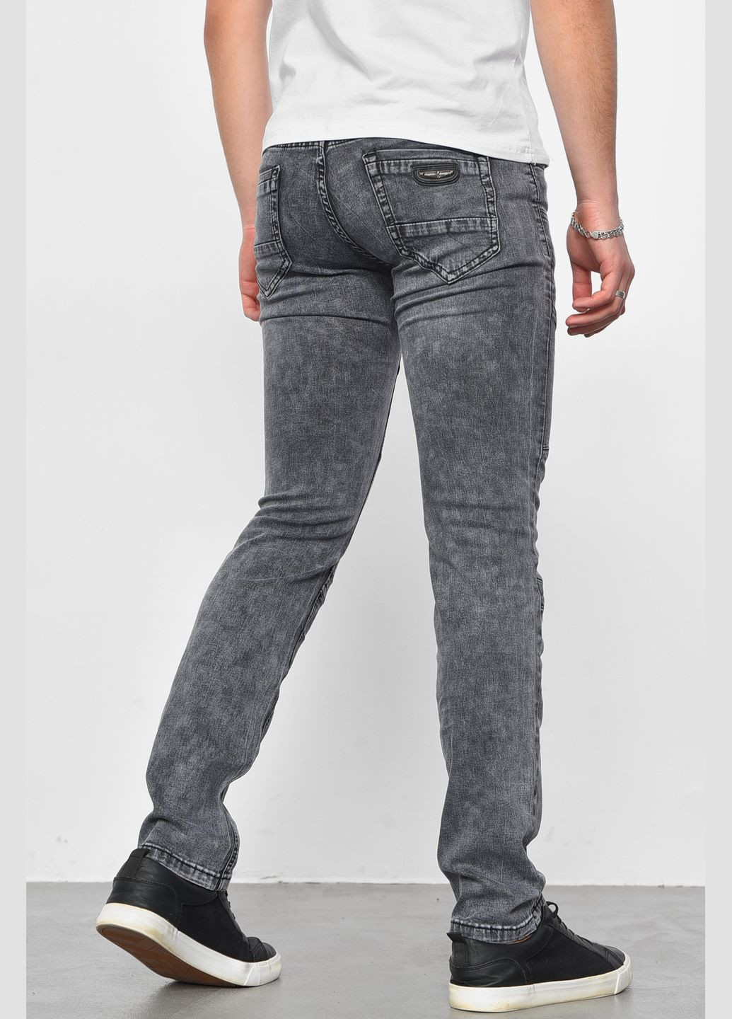 Серые демисезонные прямые джинсы мужские серого цвета Let's Shop