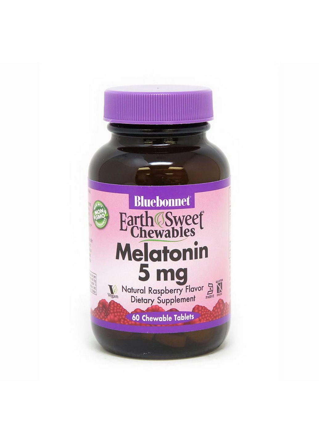 Натуральная добавка Earth Sweet Chewables Melatonin 5 mg, 60 жевательных таблеток Bluebonnet Nutrition (293342091)