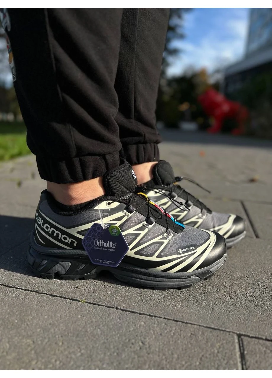 Сірі кросівки чоловічі salomon xt-6 expanse grey black white саломон xt-6 демісезон No Brand