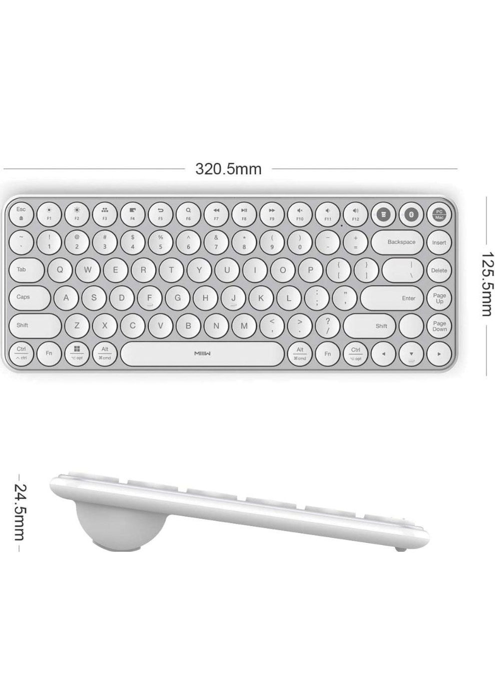 Клавиатура беспроводная Keyboard Air 85 MWXKT01 белая MiiiW (315450033)