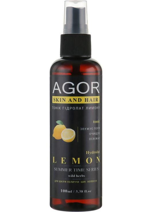 Тонік "Гідролат лимона" Summer Time Skin And Hair Tonic 100ml (367233-61367) Agor (368624591)