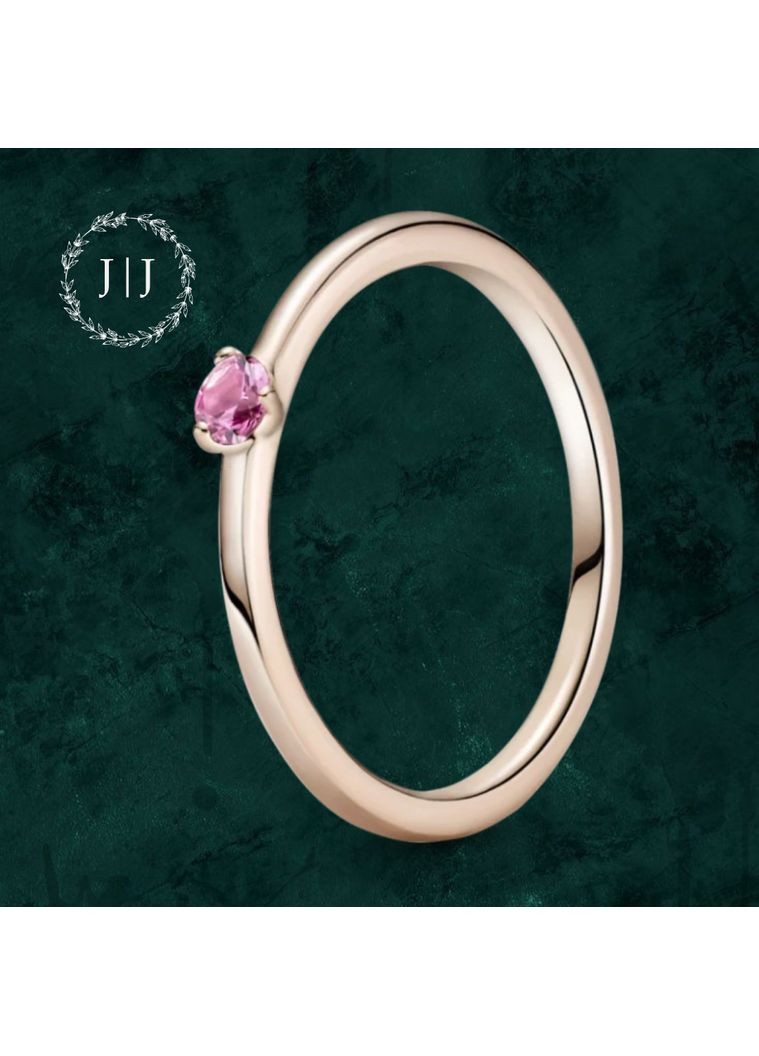 Срібна каблучка з рожевим камінцем Pandora (Пандора) 189259C03 з покриттям 14к золотом 15 No Brand (362457556)