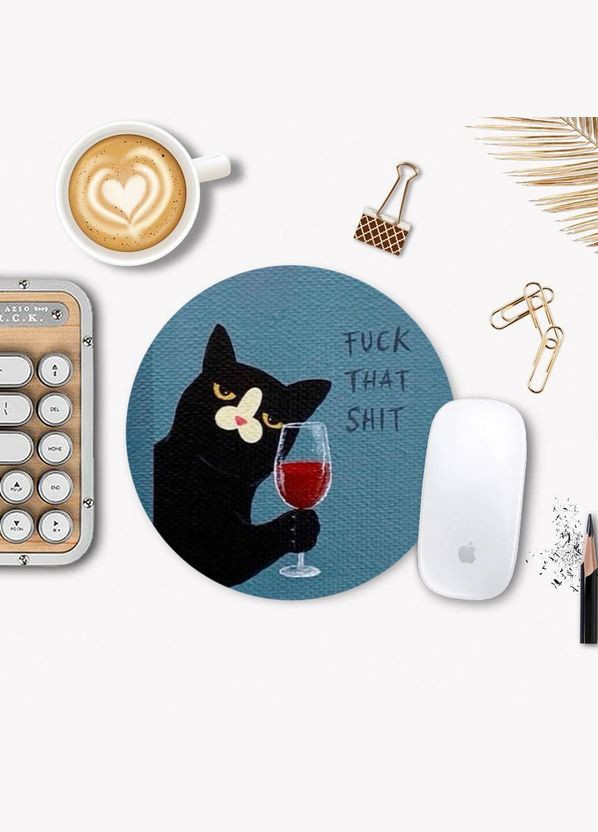 Коврик для мышки Котик и алкоголь No Brand (302085814)